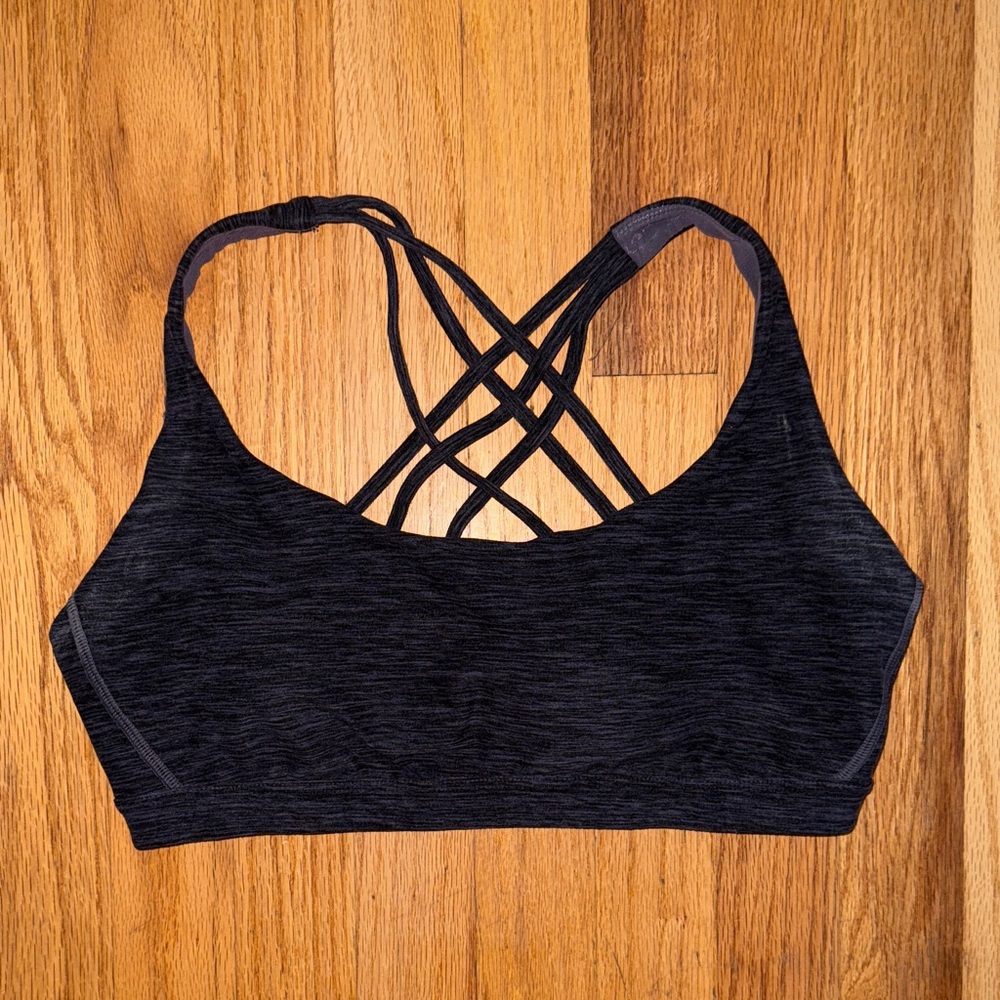 Victoria's Secret Strappy Sports Bra heathered gray large